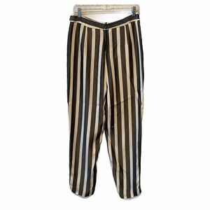 KAELEN black and white stripe High rise  pant exc